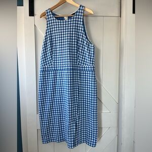 Ann Taylor Blue and White Gingham Dress - 18 Tall